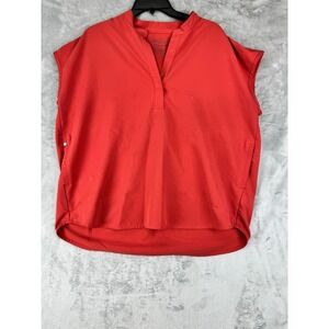 FIGS V-Neck Scrub Top Womens Large Short Sleeve Neon Pink PO#1606